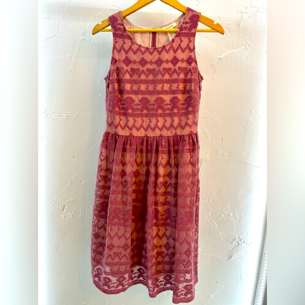 SUNDANCE In A Heartbeat Mesh Dusty Pink Sleeveless Dress size 2